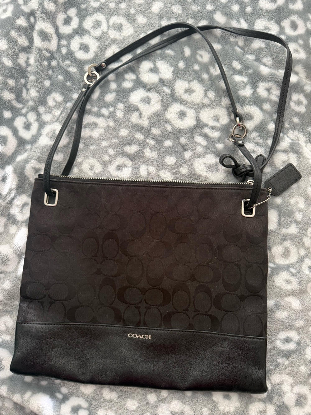 Coach Black Signature Jacquard Crossbody Bag